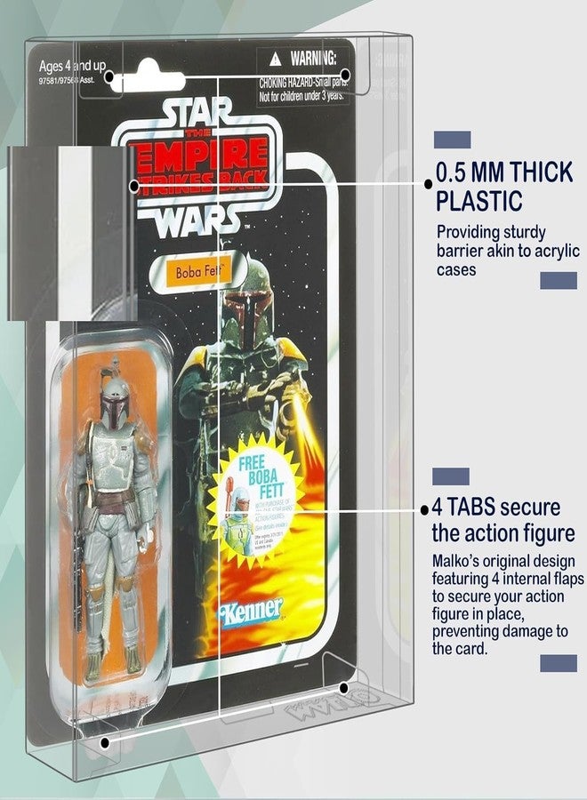 MALKO Protector Display Case for Carded 3.75 Inch Action Figures | Compatible with: Star Wars | Marvel | G.I Joe | 0.5 MM Thick Plastic (12 Pack) - Image 3